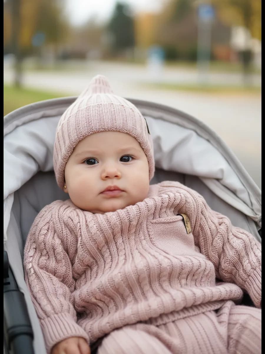 Вязаный костюм для малыша лапша