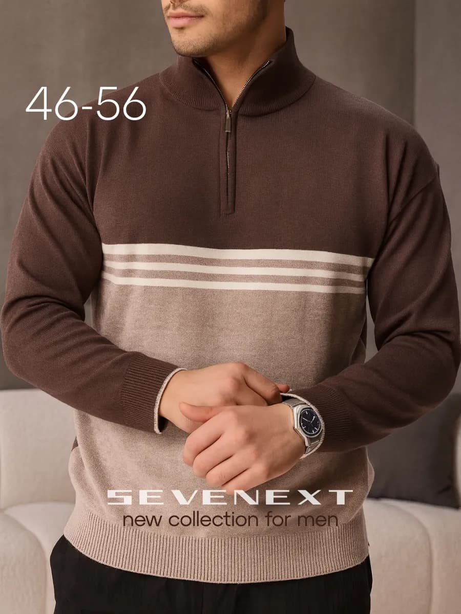 Джемпер полузамок с воротником на молнии классический