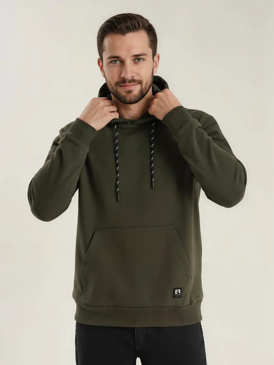 Толстовка утепленная мужская хлопок худи с капюшоном