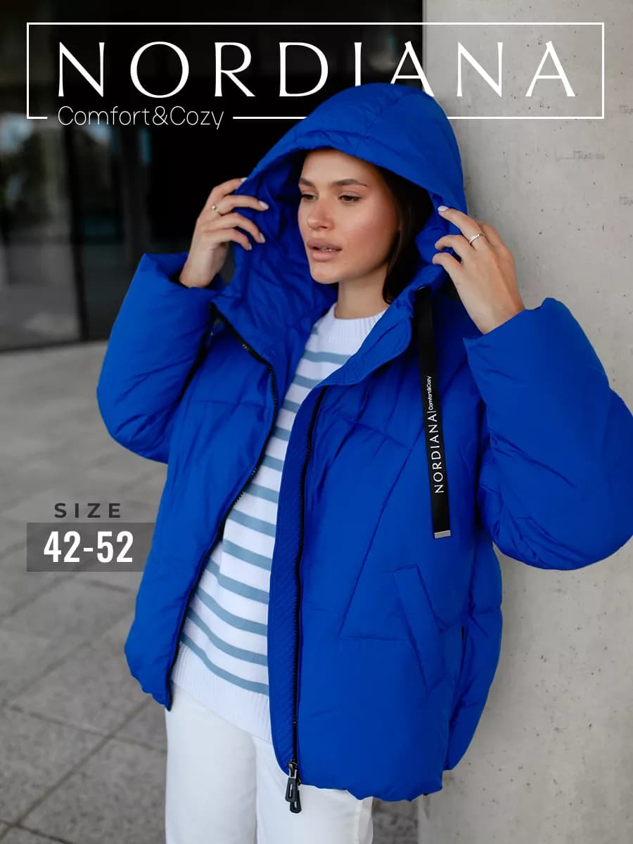 Куртка зимняя с капюшоном - оверсайз пуховик - фото 1