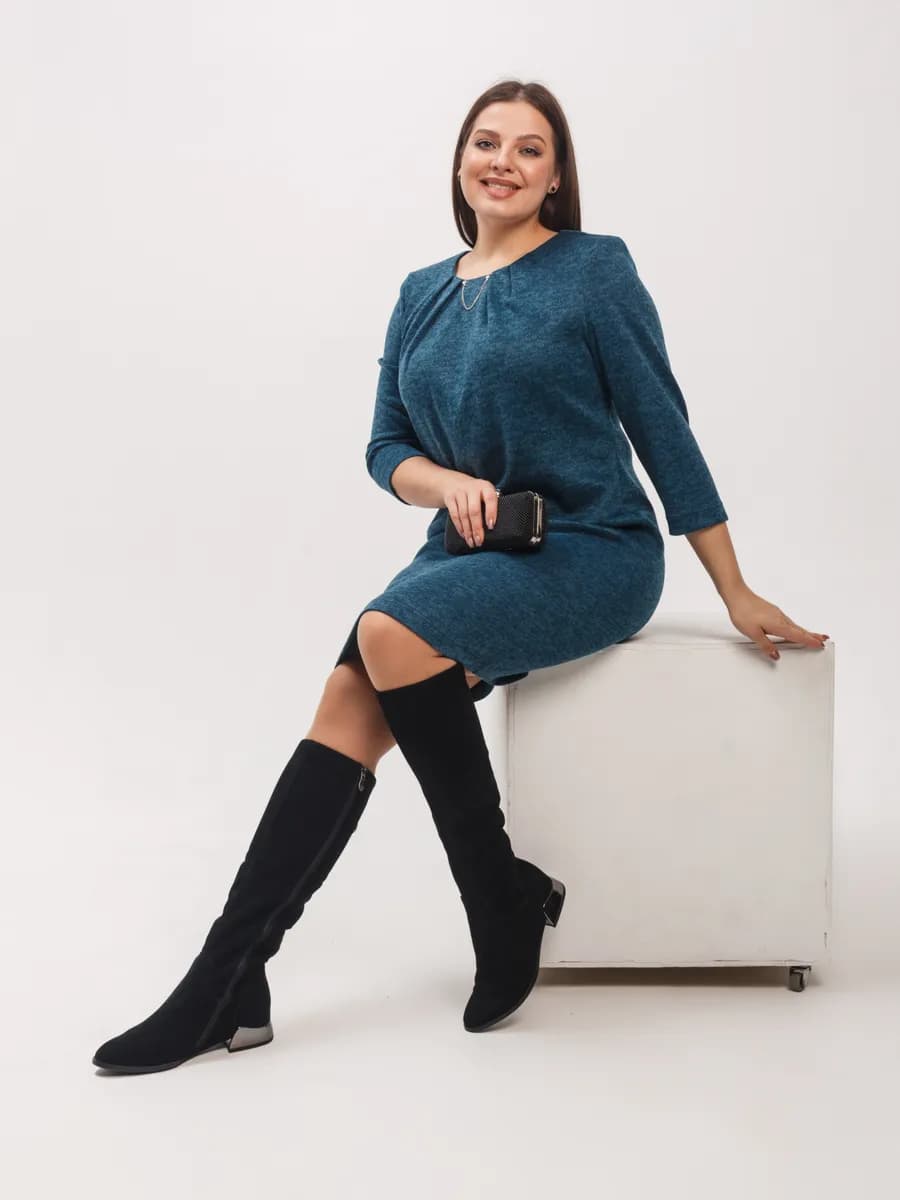 Платье теплое трикотажное осень-зима