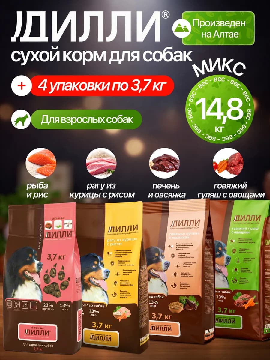 Корм для собак 14.8 кг сухой