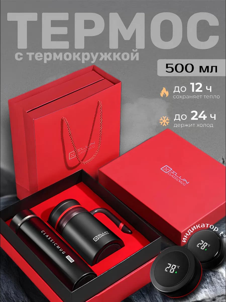 Подарочный набор с термокружкой и термосом