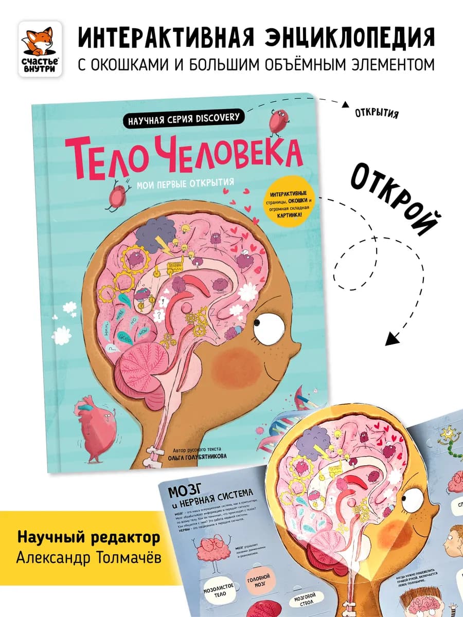 Тело человека Книга с окошками Анатомия для детей