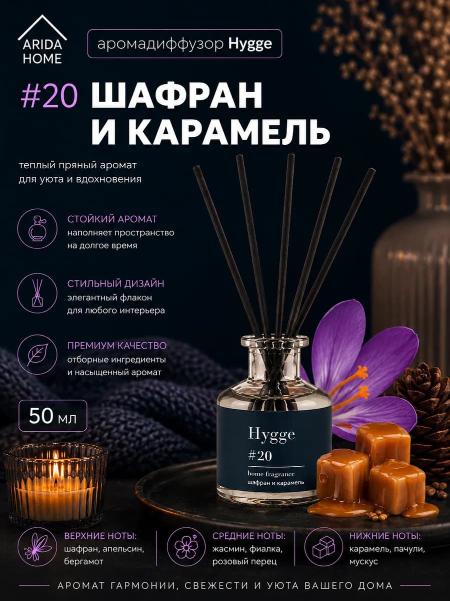 Ароматизатор для дома с палочками Hygge 20 home