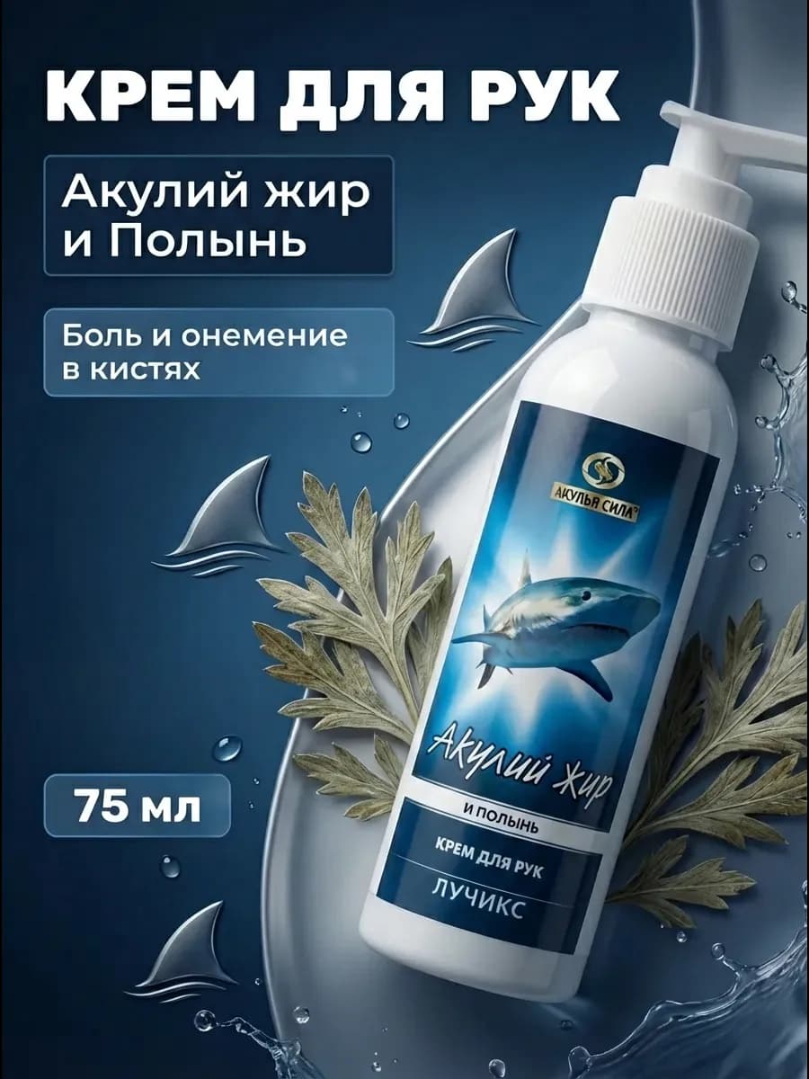 Крем для рук акулий жир и полынь 75мл