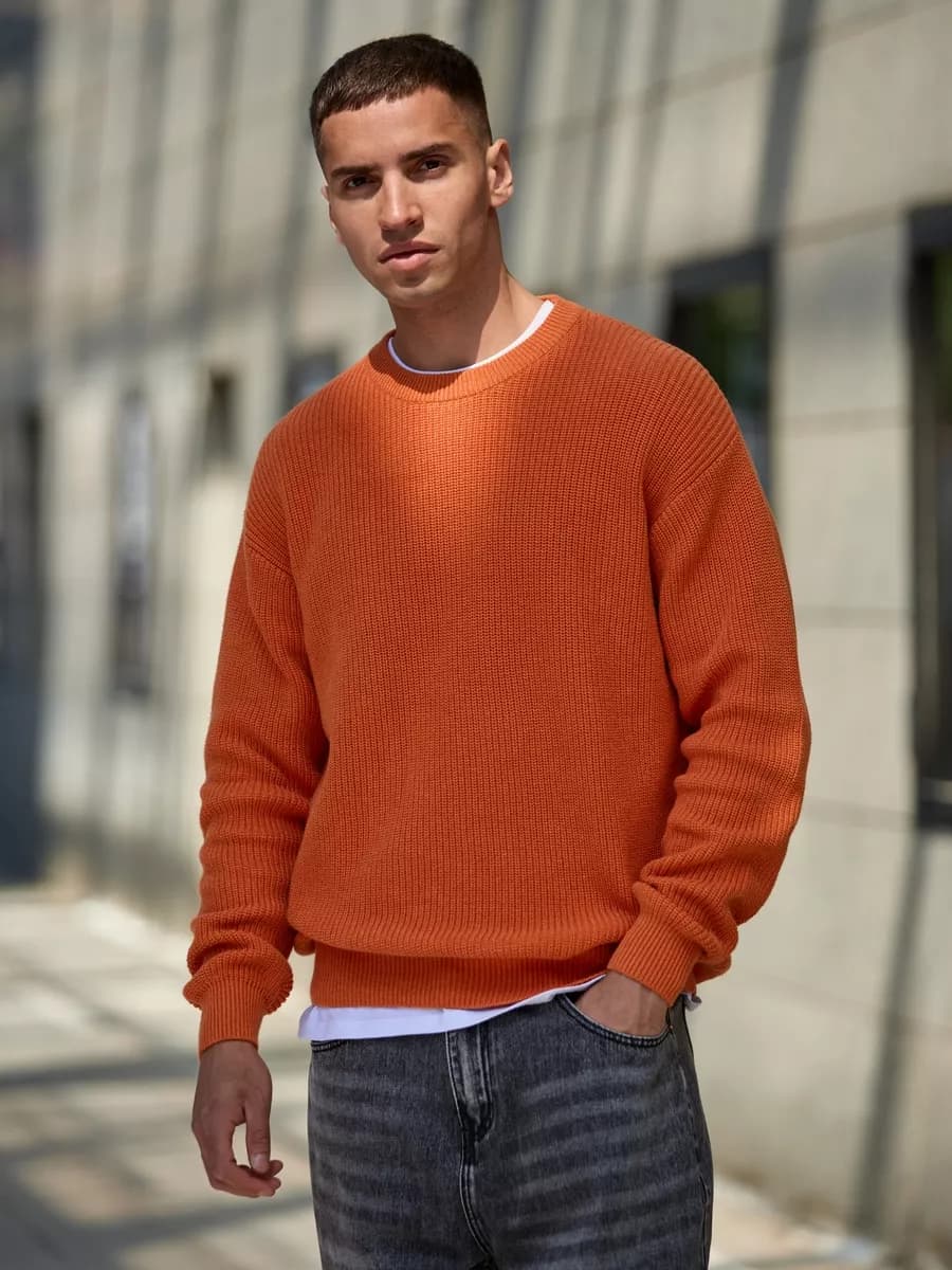 Джемпер хлопок вязаный классический свитер