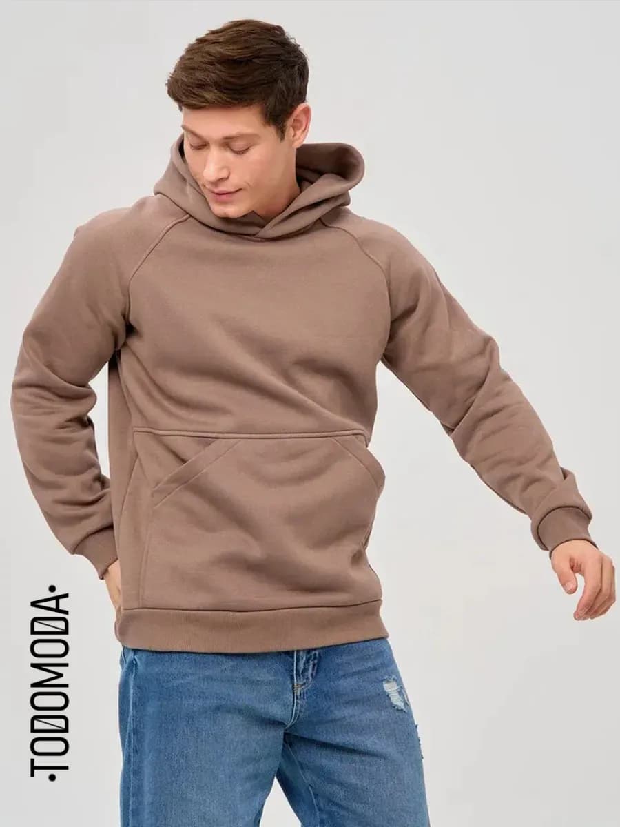 Толстовка мужская с капюшоном и начесом оверсайз