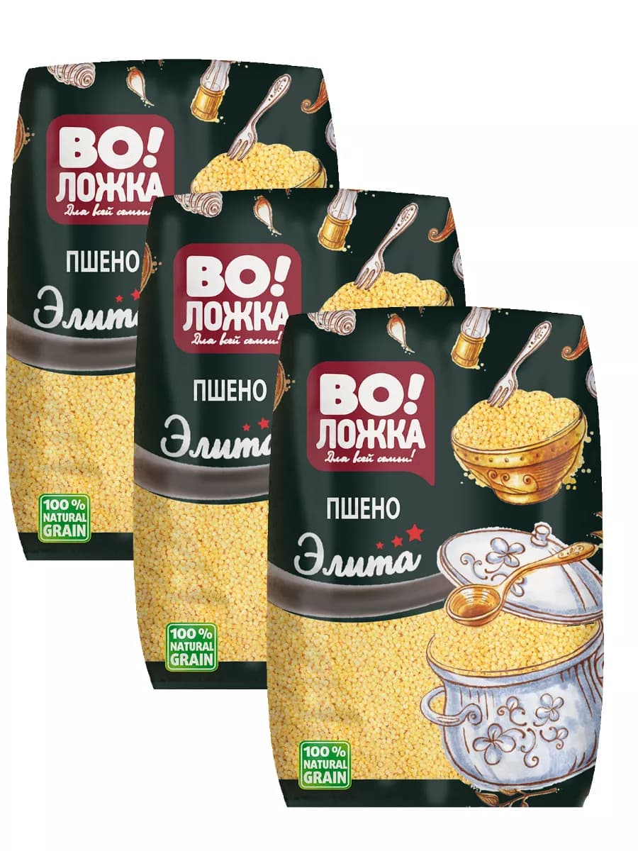 Пшено Элита высшего сорта 3шт по 800г - фото 1