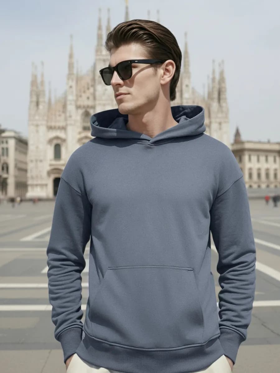 Худи оверсайз без начёса с капюшоном