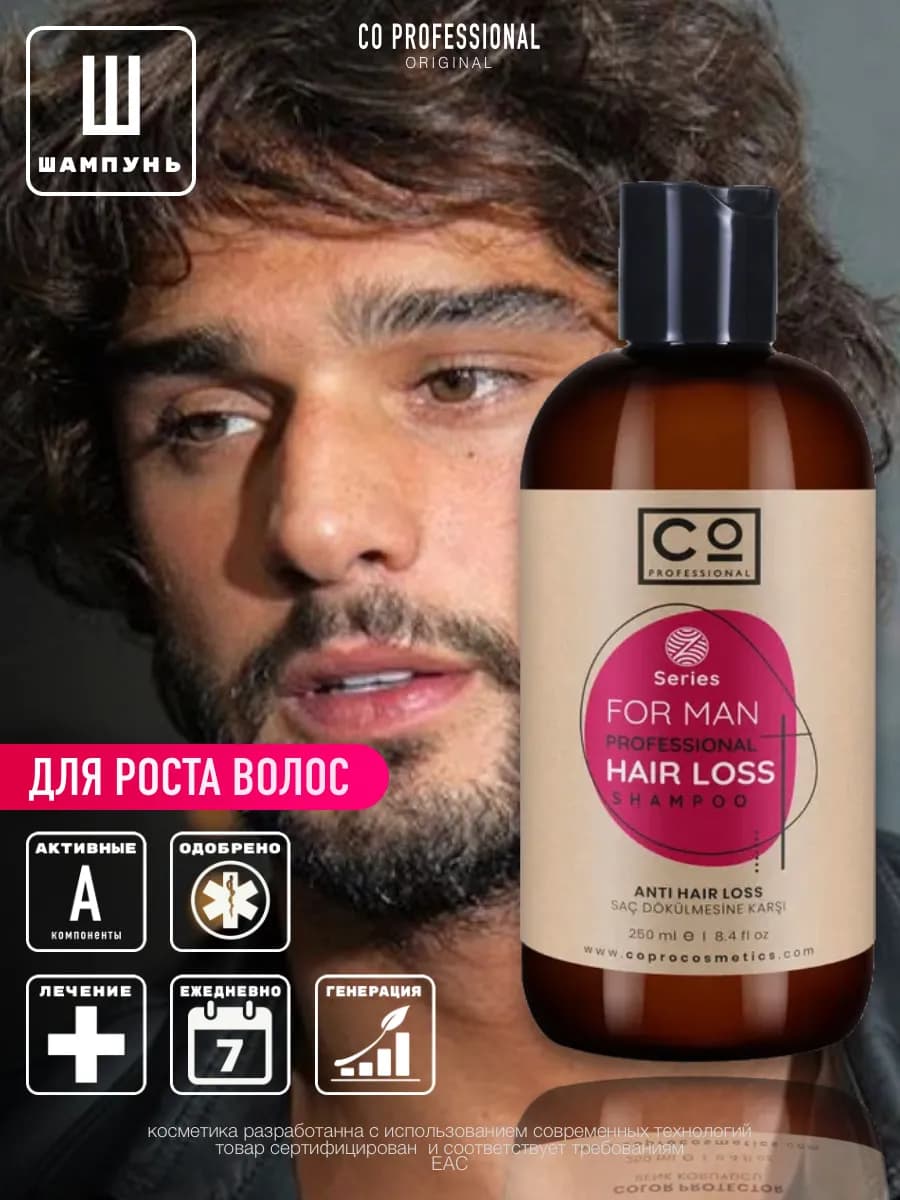 Шампунь для волос мужской профессиональный против выпадения