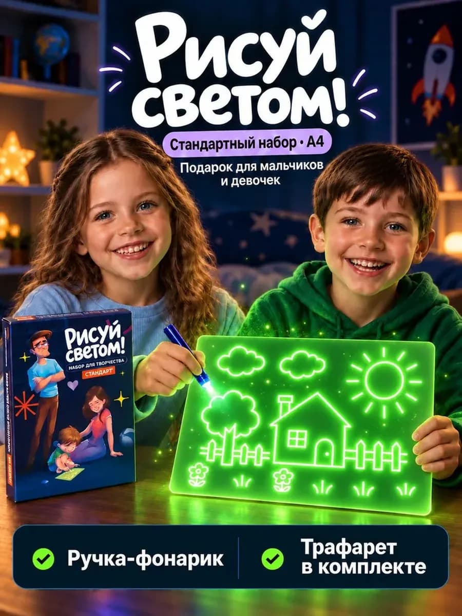 Планшет для рисования светом А4