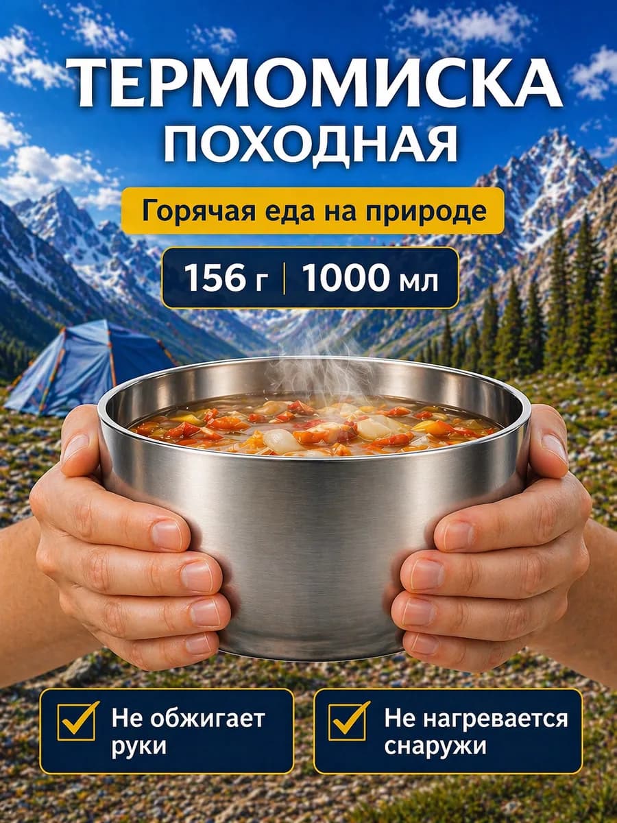 Походная посуда 1 л для туризма термотарелка для еды