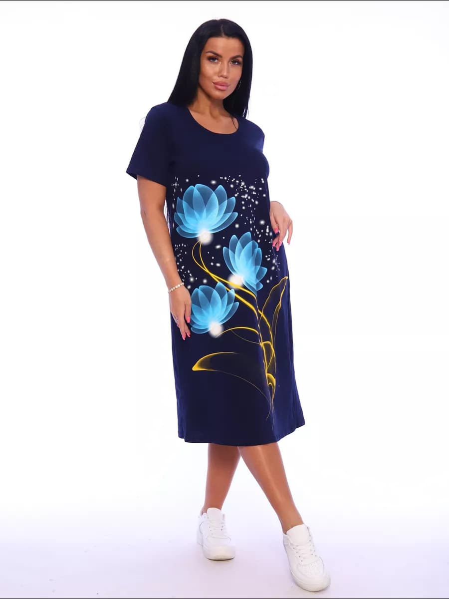 Платье хлопковое большие размеры