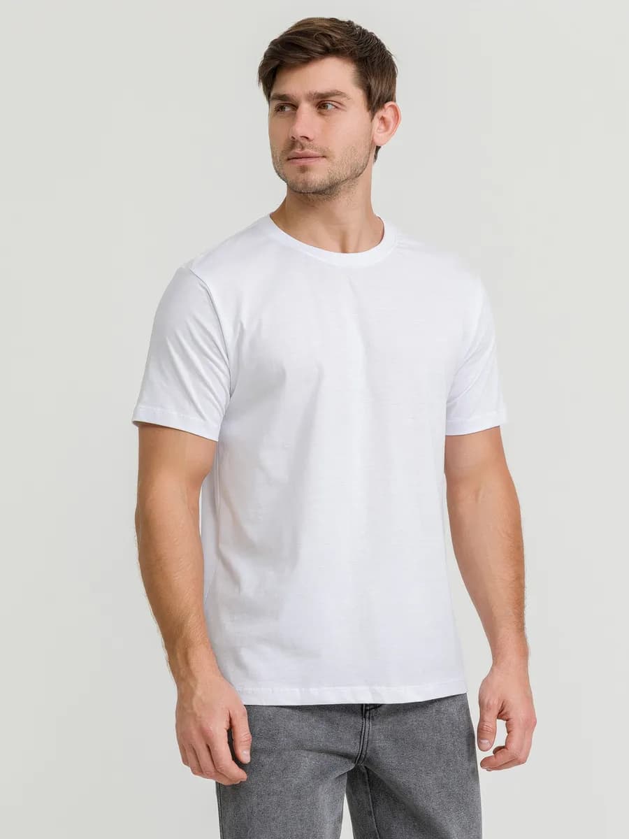 Футболка белая однотонная хлопок