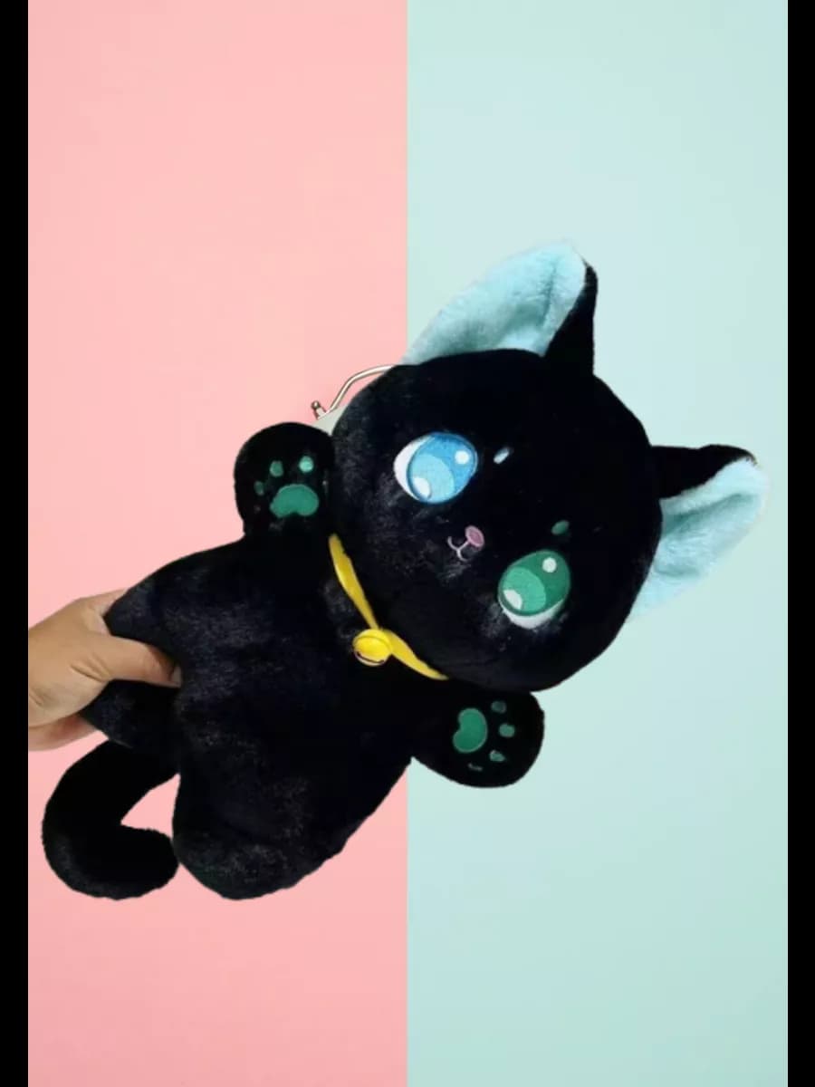 Мягкая игрушка кот черный 25 см