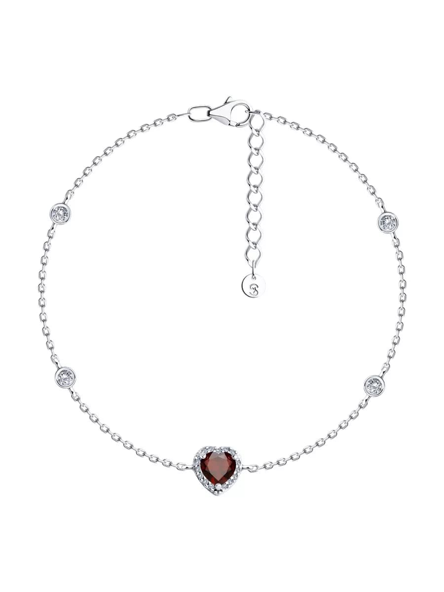 Серебряный браслет женский 925 пробы с камнями фианитами - фото 1