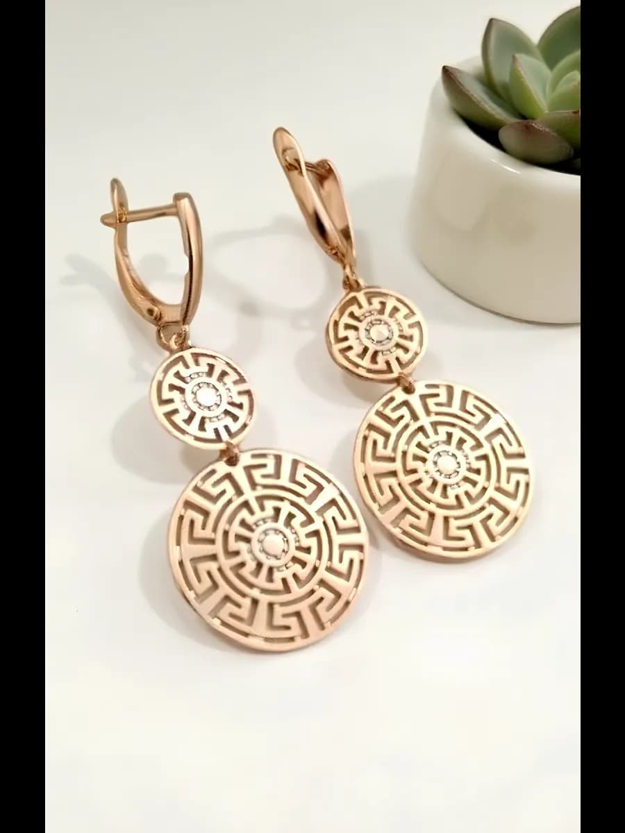 Серьги бижутерия висячие круглые крупные