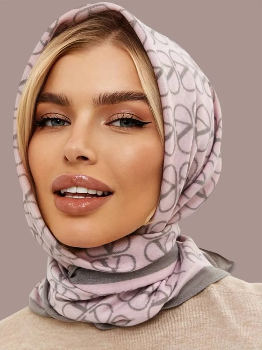 Теплый платок на голову, на шею