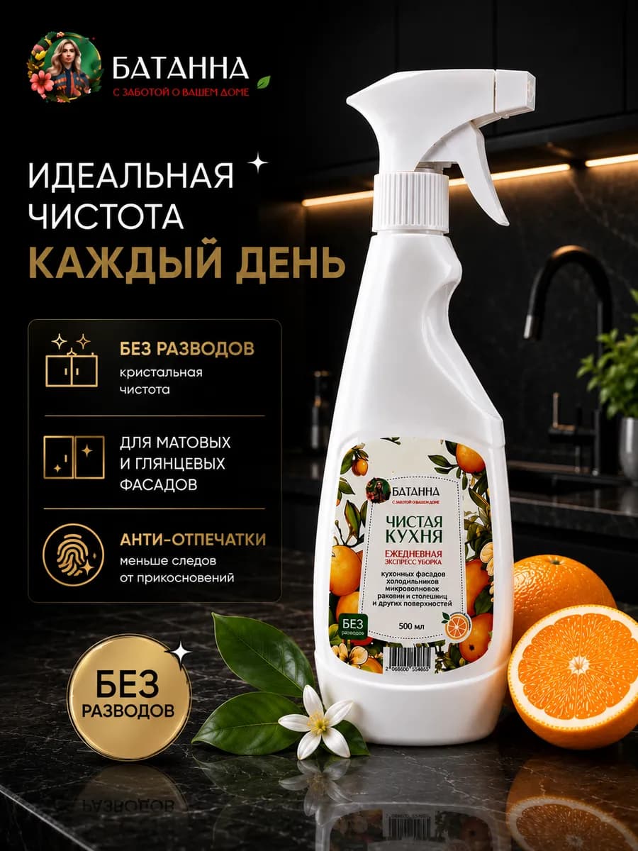 Чистящее моющее средство спрей для кухни уборки антижир