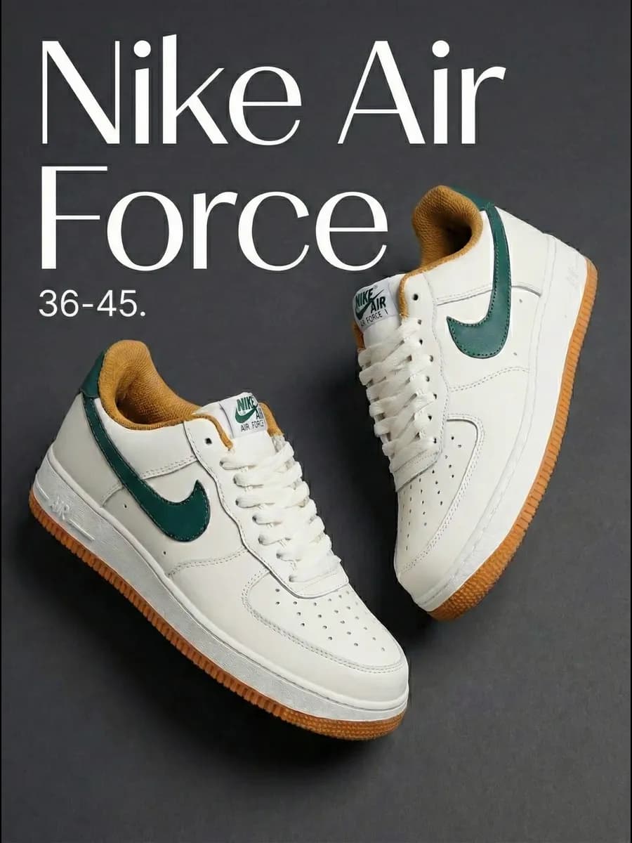 Кроссовки мужские Air Force 1 Low White Green Brown