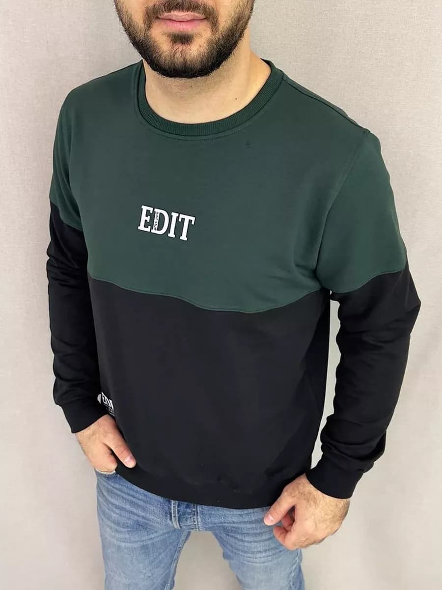 Худи оверсайз с принтом без капюшона с начесом