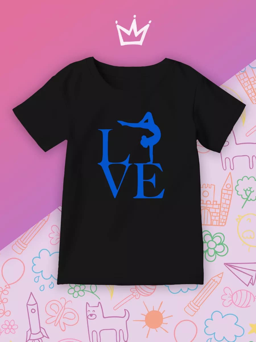 Детская футболка Гимнастика Акробатика Спорт Love Минимализм