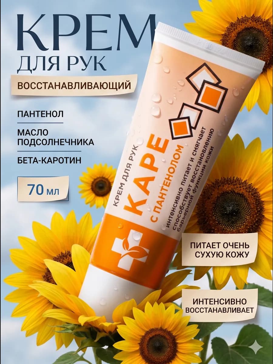 Крем для рук Каре с пантенолом 70 мл