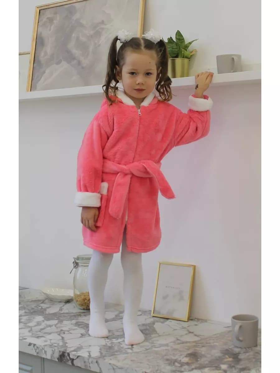 Халат детский махровый с ушками Зайка