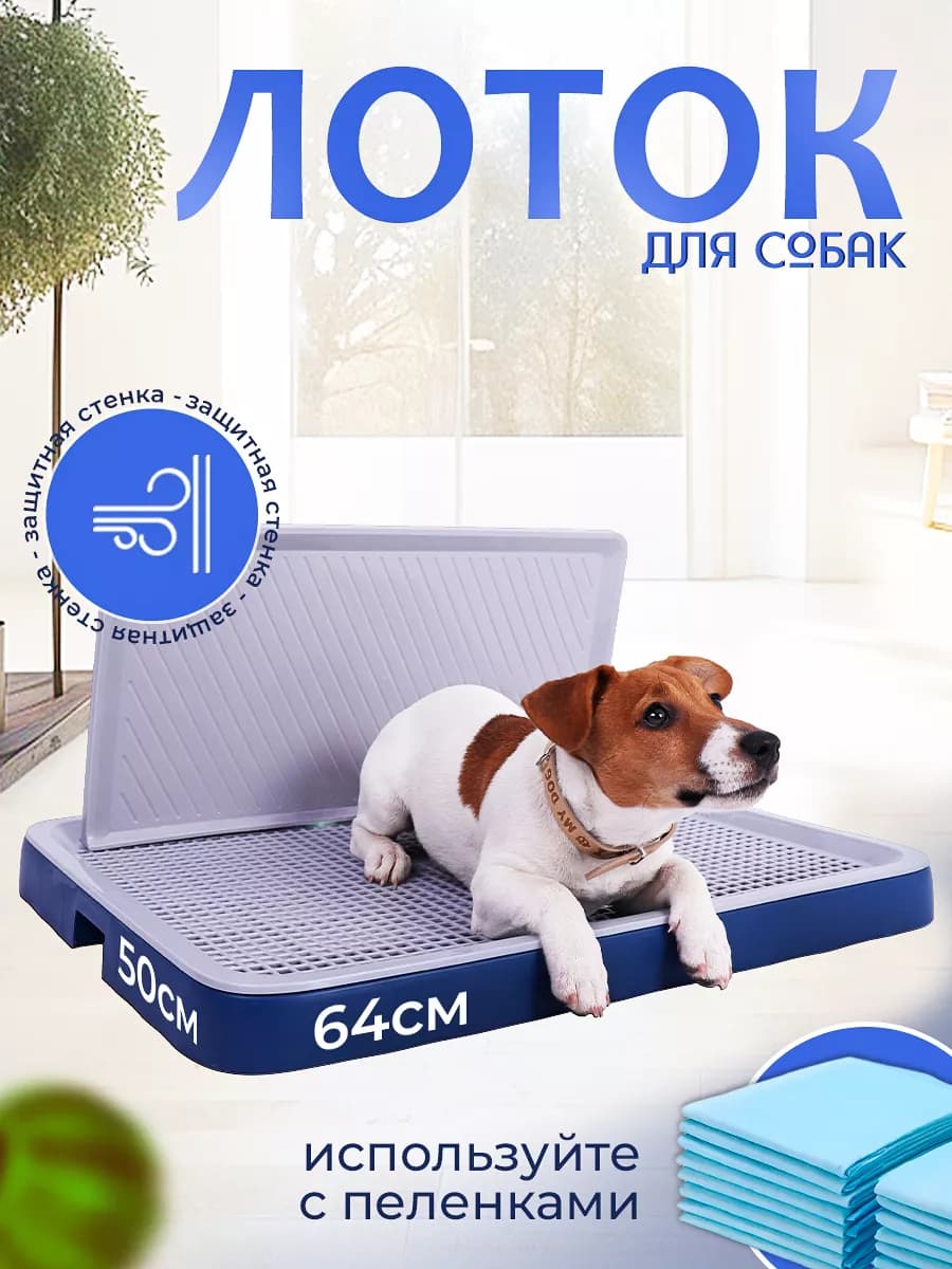 Лоток для собак со стенкой