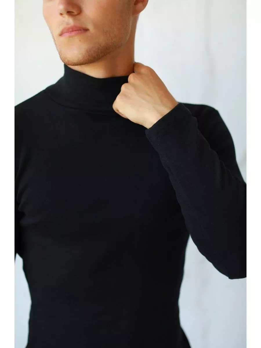 Водолазка с горлом черная большие размеры