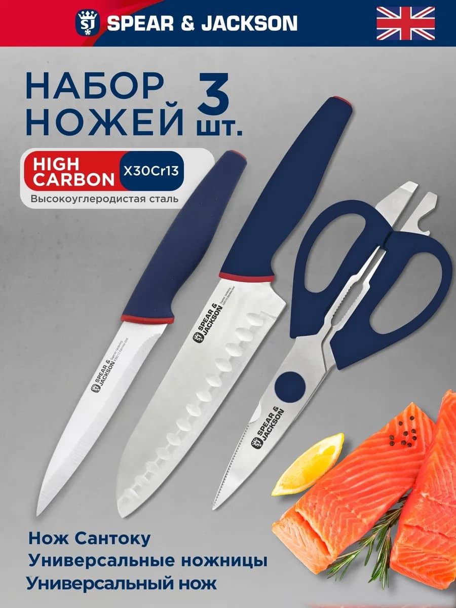 Набор ножи кухонные и ножницы