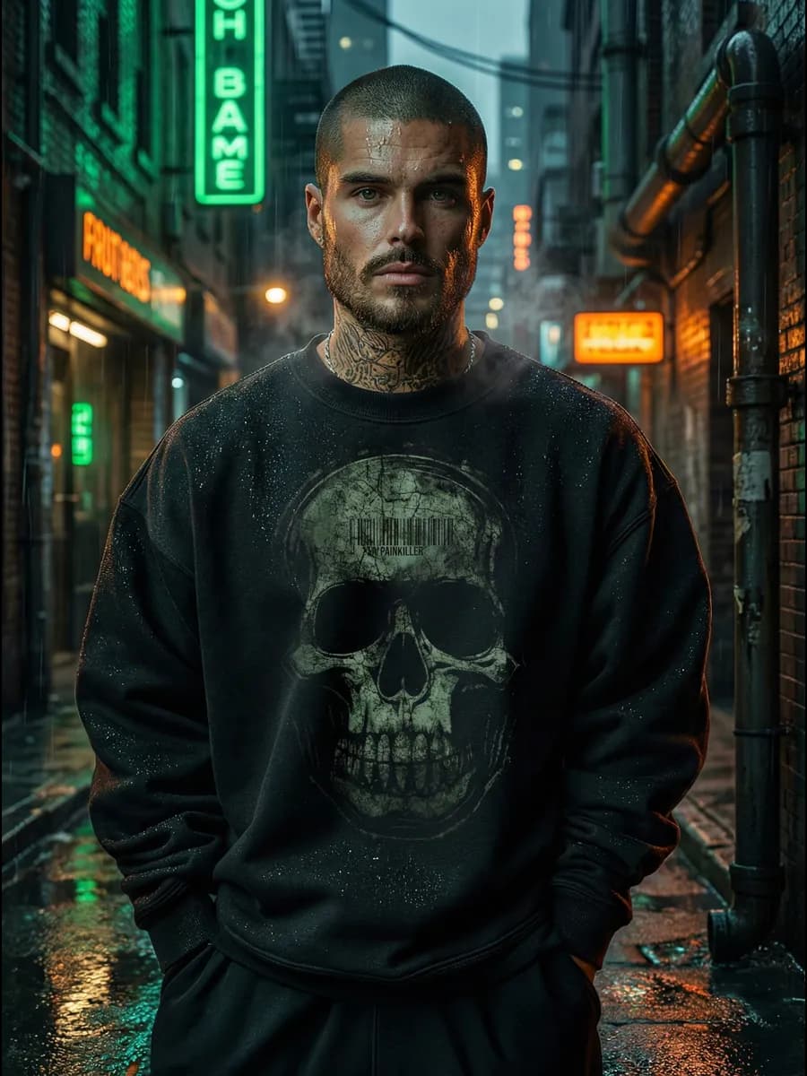 Свитшот черный с принтом