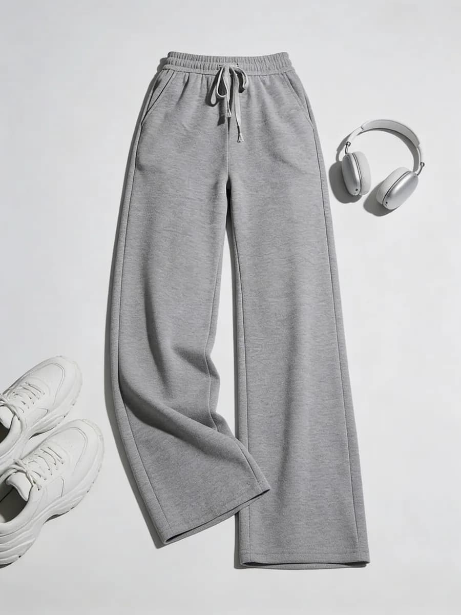 Трикотажные брюки палаццо весенние - фото 1