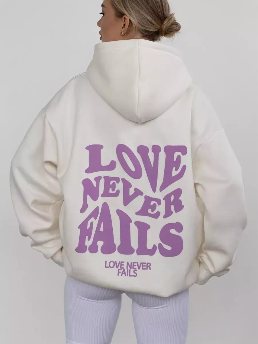 Худи оверсайз теплое с начесом и принтом на спине y2k - фото 1