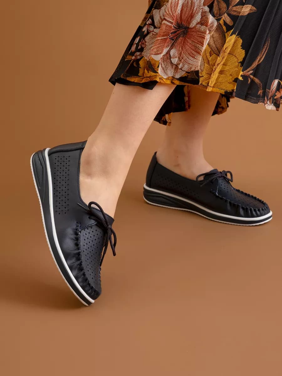 Мокасины из натуральной кожи летние - фото 1