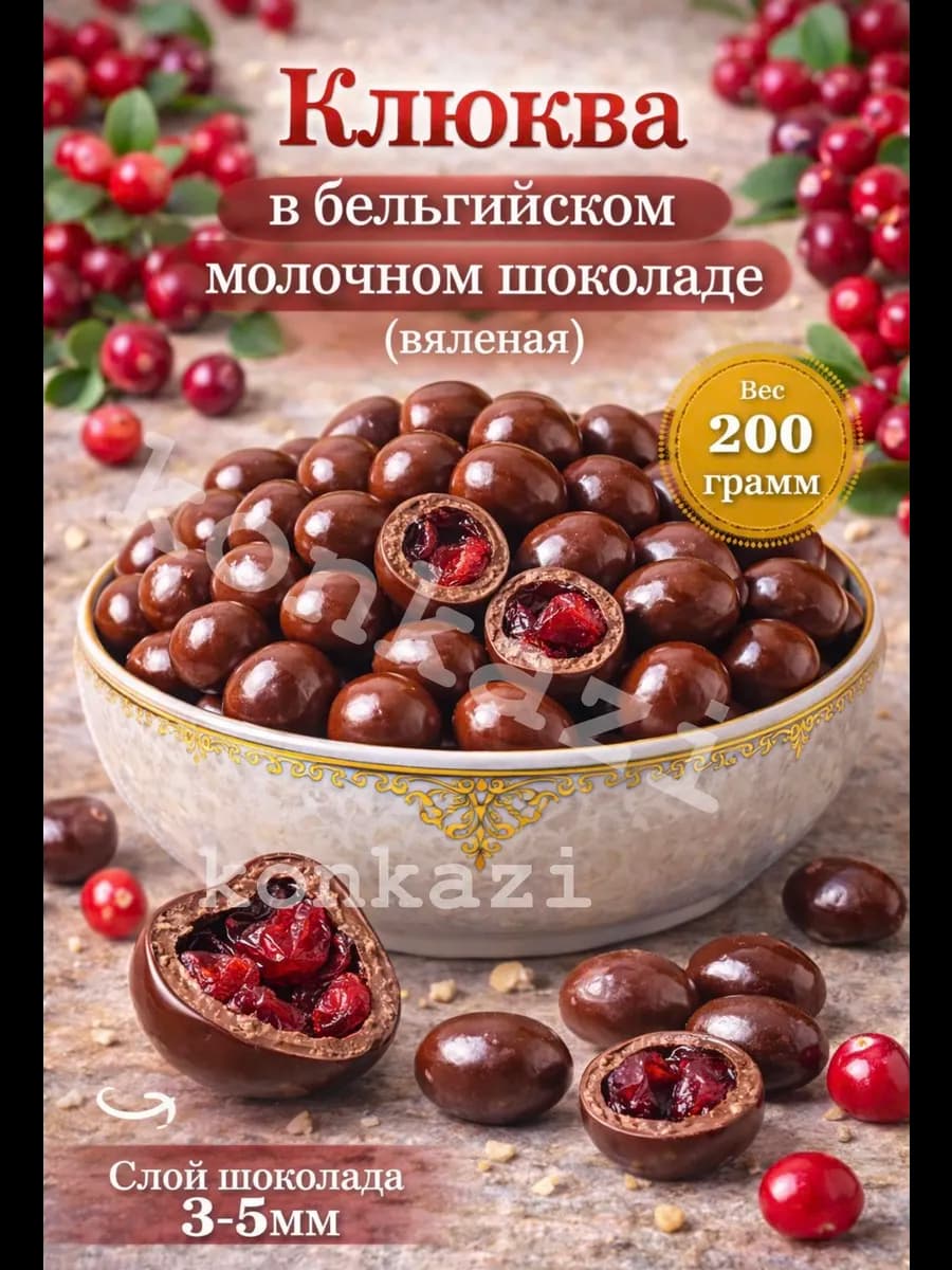 Клюква в бельгийском молочном шоколаде