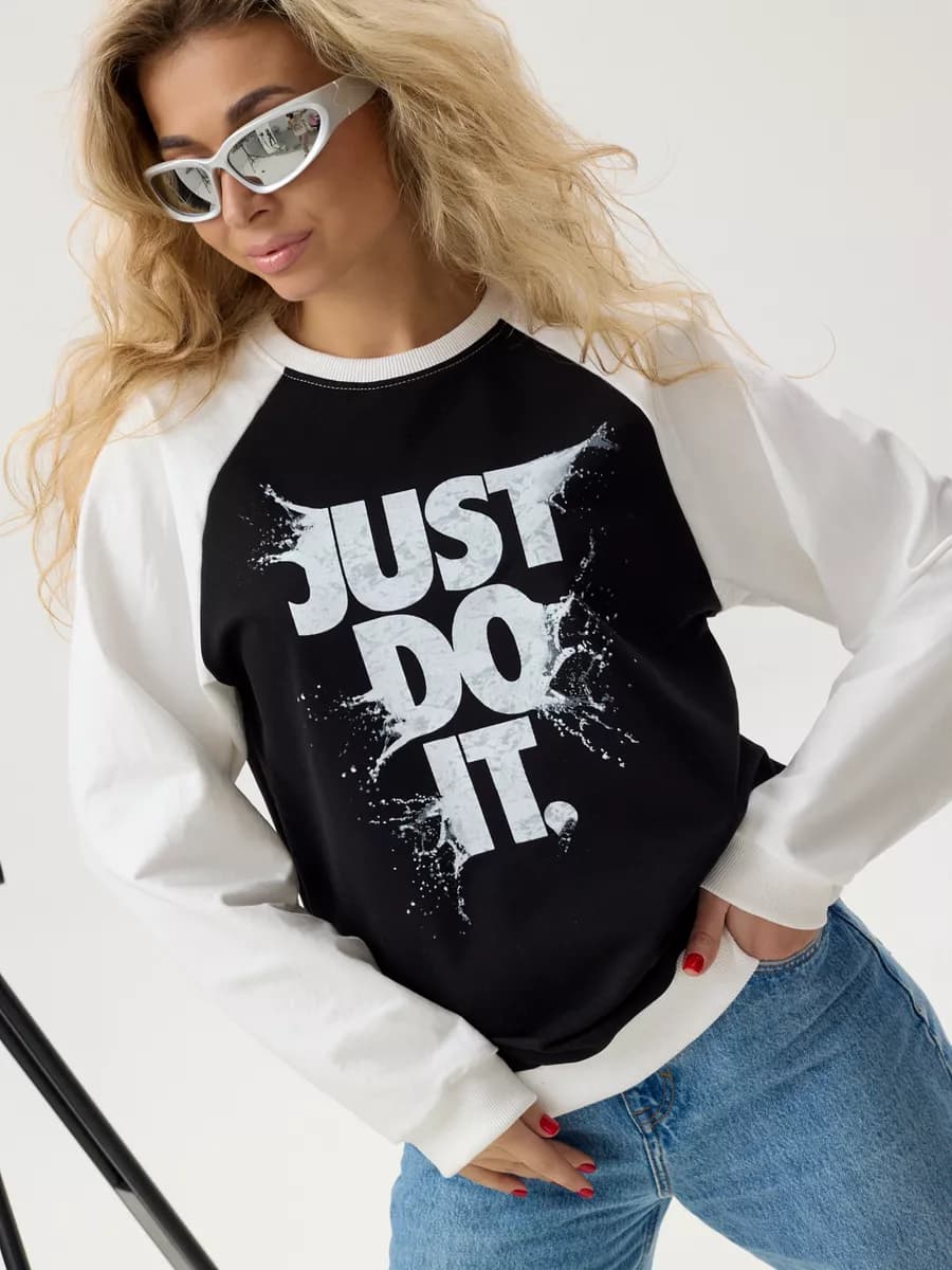 Свитшот оверсайз хлопковый трикотажный