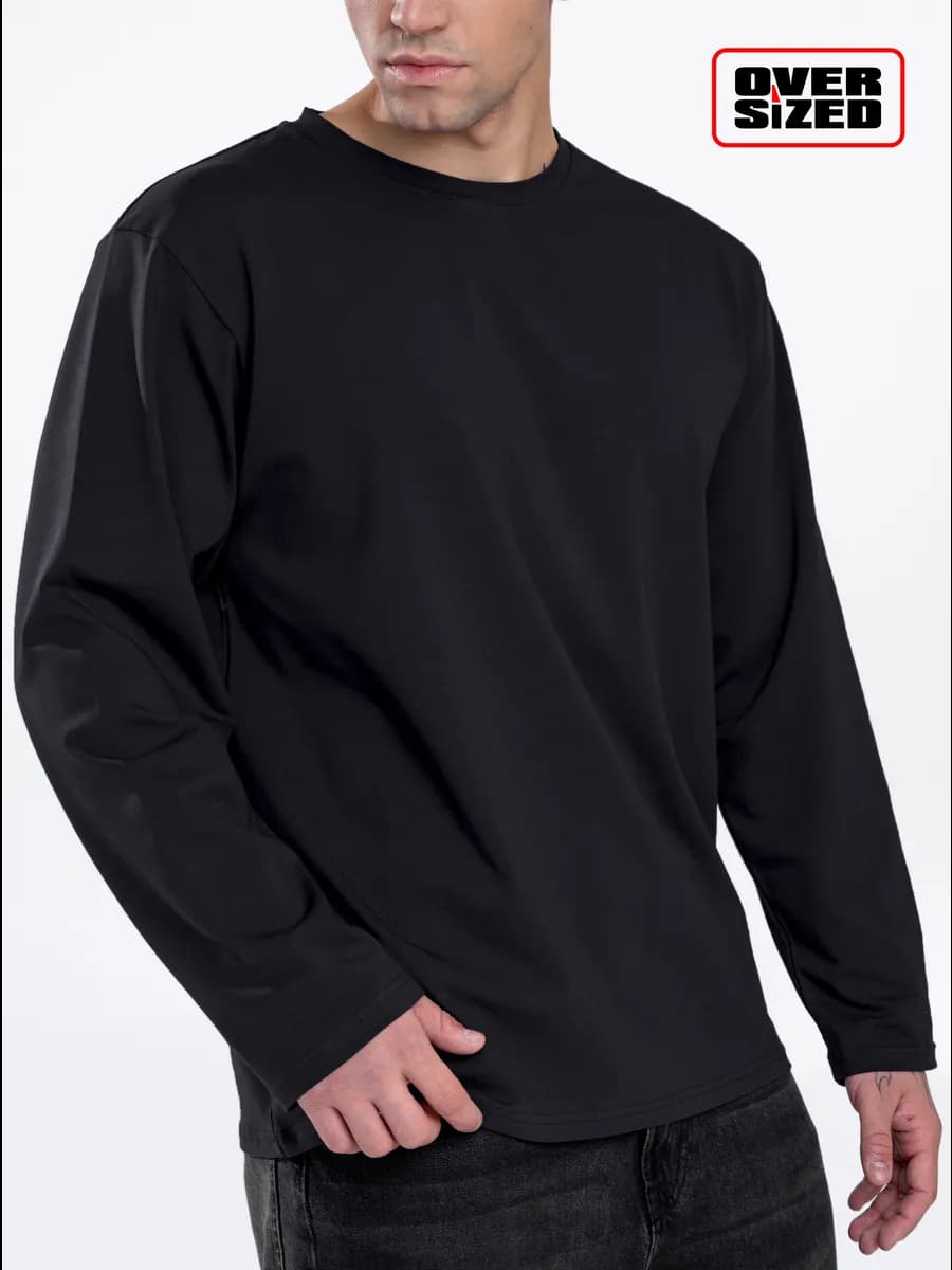 Лонгслив оверсайз однотонный с длинным рукавом