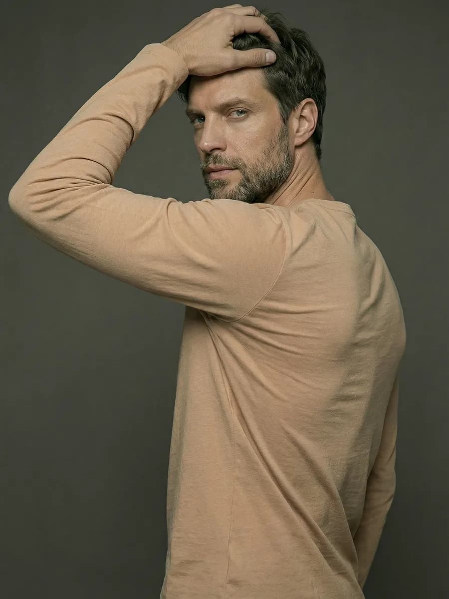 Лонгслив бежевый футболка с длинным рукавом хлопок