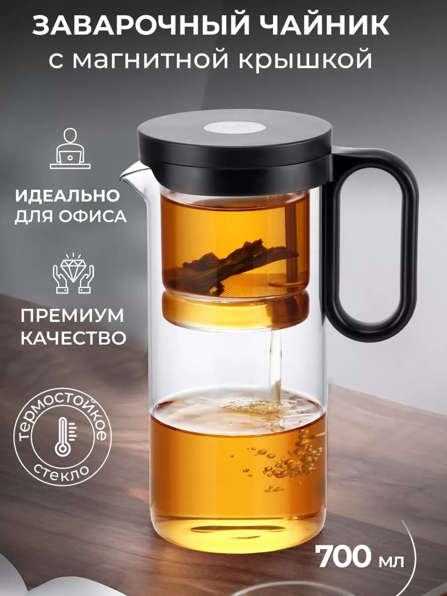 Чайник заварочный стеклянный Типод 700 мл