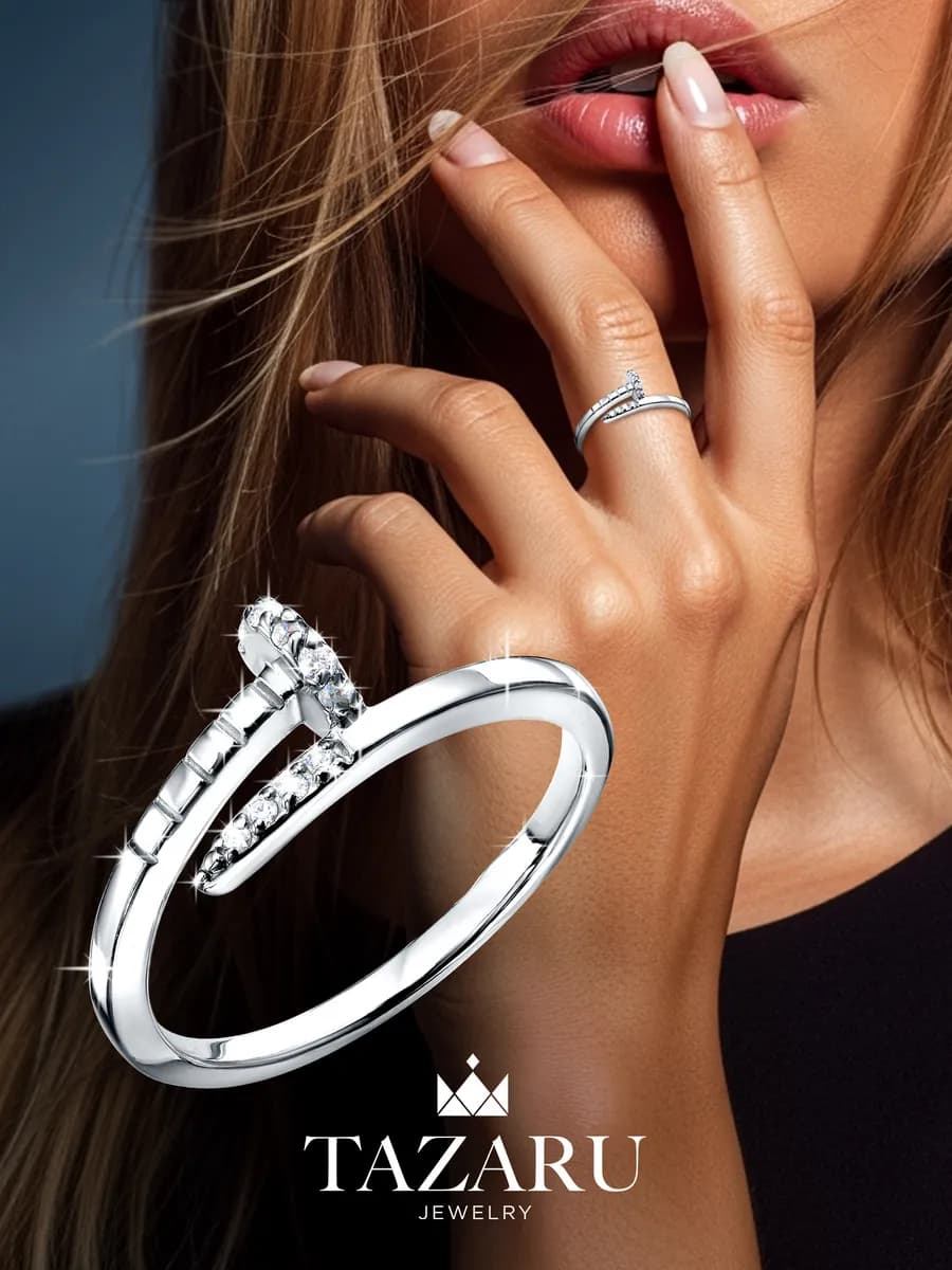 Кольцо серебряное тонкое гвоздь картье серебро 925