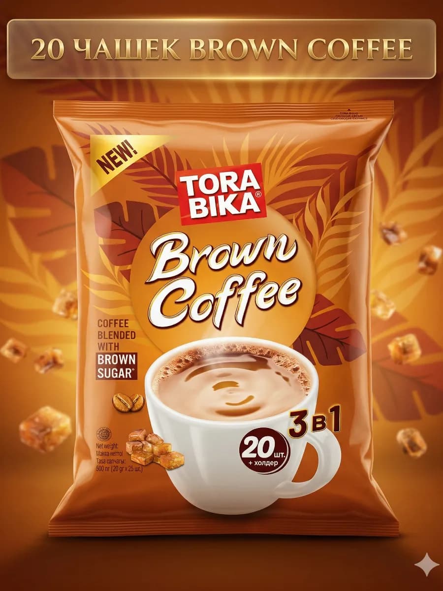 Brown кофе 3в1 Торабика Браун, 20 порций