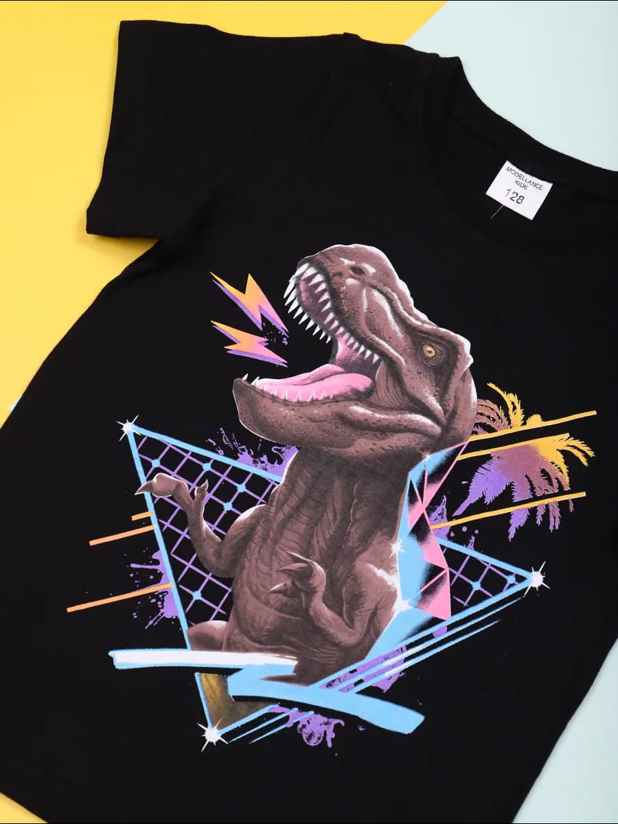 Футболка детская с принтом для мальчика летняя хлопок