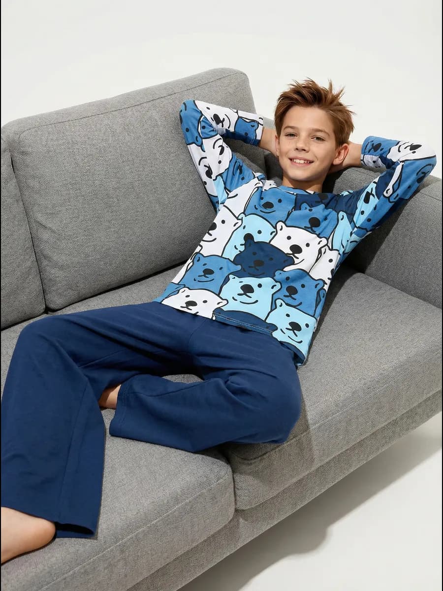 Пижама подростковая оверсайз со штанами хлопок