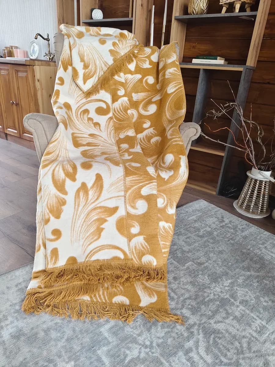 Хлопковый Плед 200х220 мягкий теплый зимний - фото 1