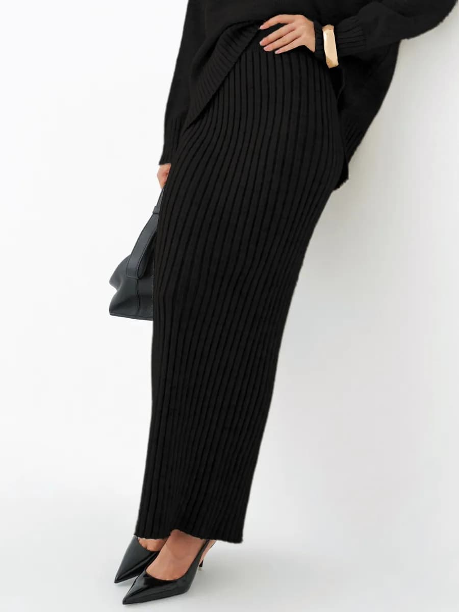 Юбка вязаная лапша макси