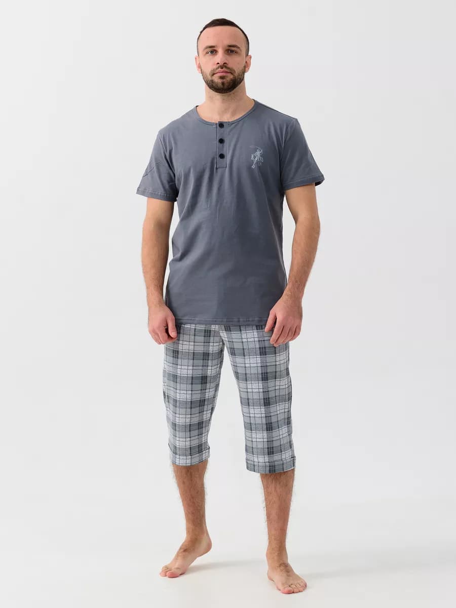 Костюм летний домашний с бриджами хлопок - фото 1