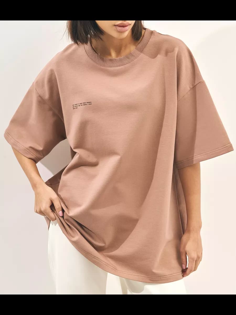 Футболка оверсайз кофейная