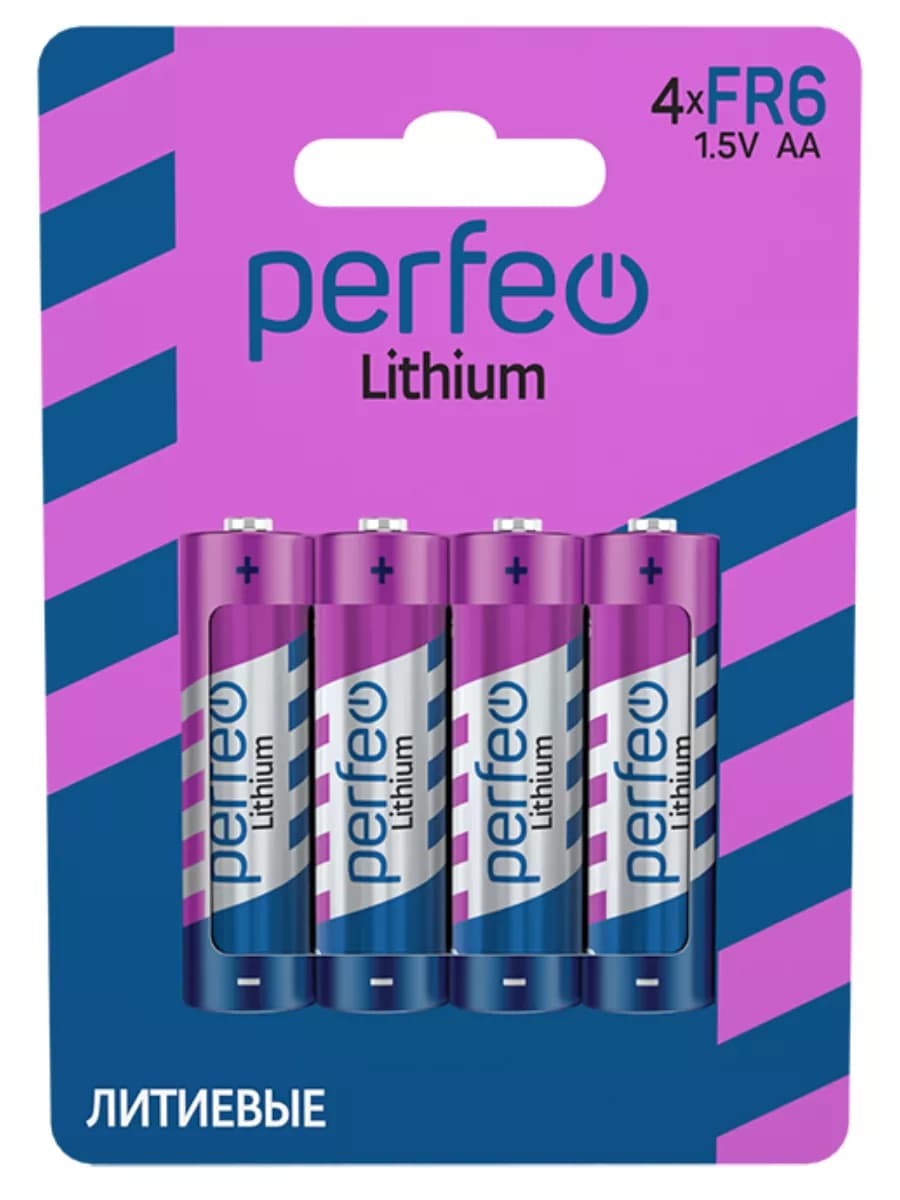 Батарейки FR6 AA литиевые пальчиковые 4 шт, 1.5V